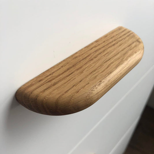 Ultra Thin Oak Cabinet Handle – Long Minimalist Wooden Drawer Pull