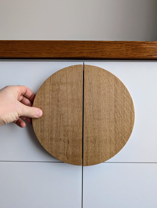 Giant Half Moon Oak Handle – Large Solid Wood Cabinet Pull (Single or Pair)