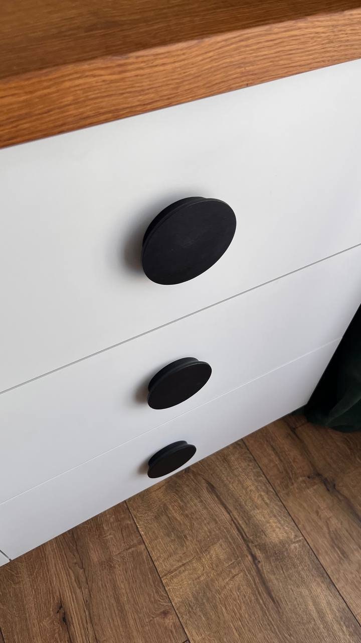 Half Moon Oak Handle – Solid Wood Semicircular Cabinet Pull (Single or Pair)