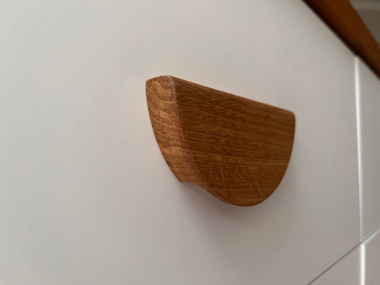 Half Moon Wooden Handle – Oak and Ash Semicircular Cabinet Pull
