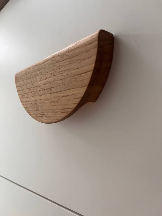 Half Moon Wooden Handle – Oak and Ash Semicircular Cabinet Pull