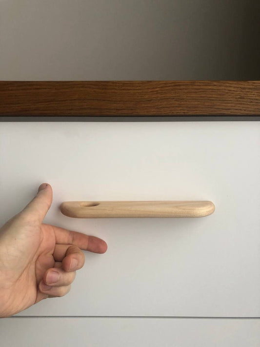 Slim Maple Cabinet Handle – Modern Wooden Drawer Pull, Minimalist Furniture Handle