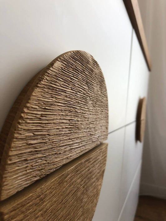 Half Moon Oak Handle – Modern Wooden Semicircular Cabinet Pull