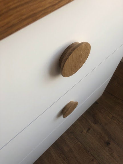 Half Circle Oak and Ash Handle – Wooden Door Pull for Cabinets and Wardrobes