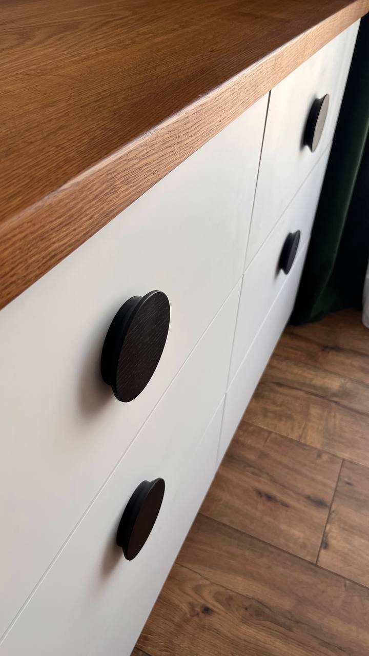 Half Moon Oak Handle – Solid Wood Semicircular Cabinet Pull (Single or Pair)