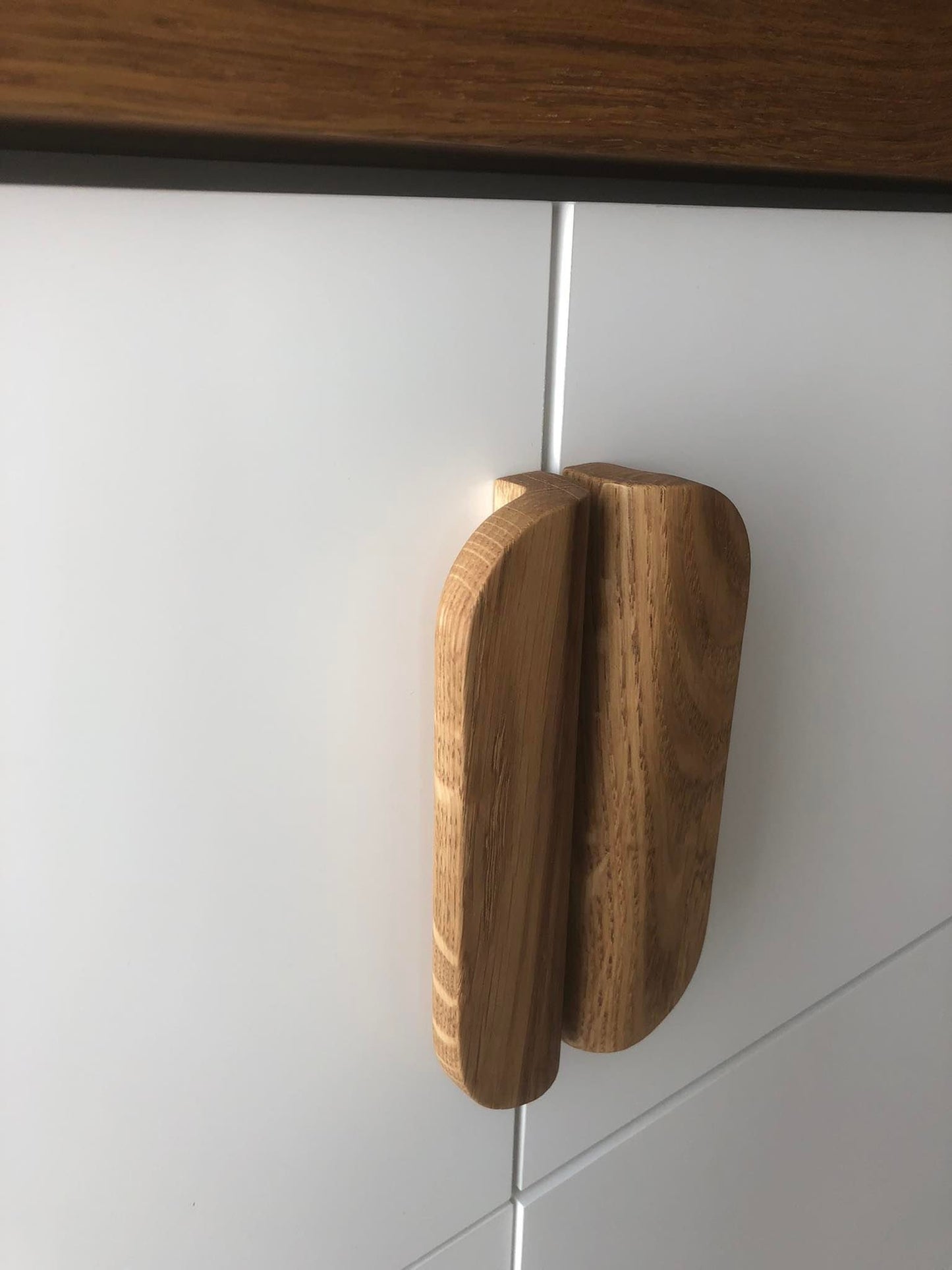 Set of 12 Oak Handles – 5 Inch Minimalist Wooden Cabinet Pulls