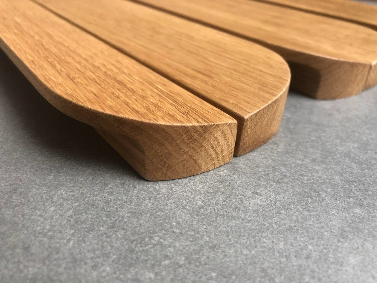 Long Oak Cabinet Handle – Slim Minimalist Wooden Drawer Pull