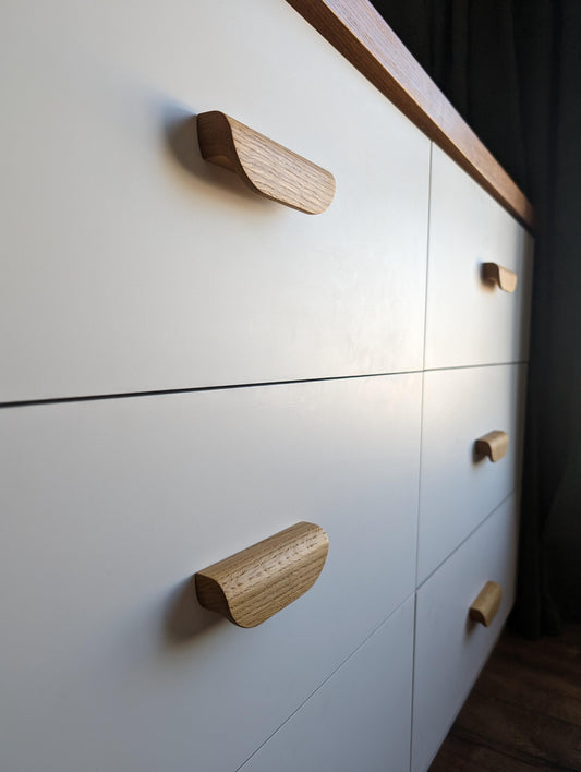 5 Inch Oak Arch Cabinet Handle – Minimalist Wooden Drawer Pull