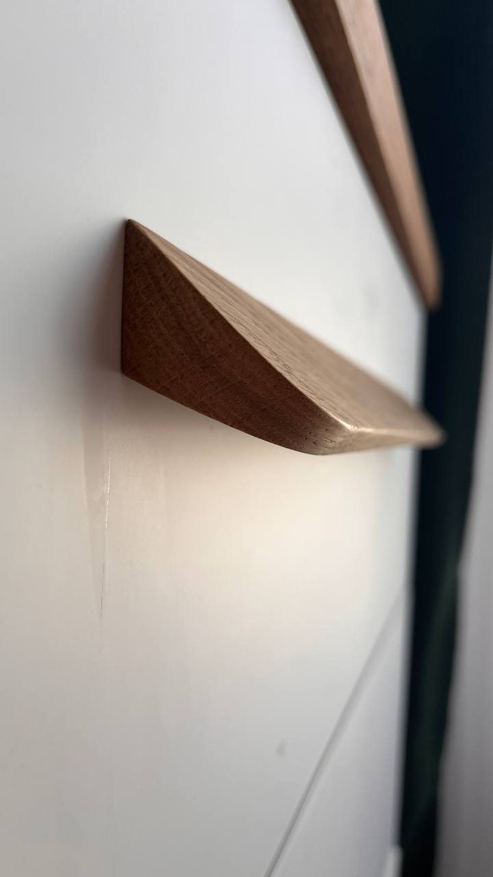 Slim Oak Cabinet Handles | Wooden Drawer Pulls (Pair)