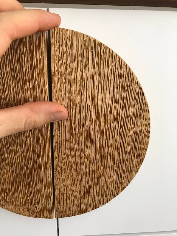 Half Moon Oak Handle – Modern Wooden Semicircular Cabinet Pull