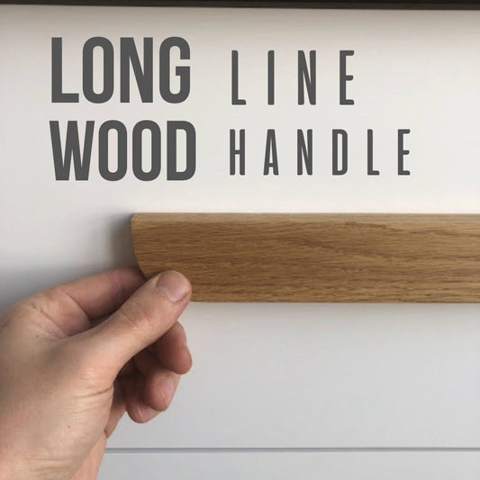 Long Line Oak Handle – 25 Inch Minimalist Wooden Cabinet Pull